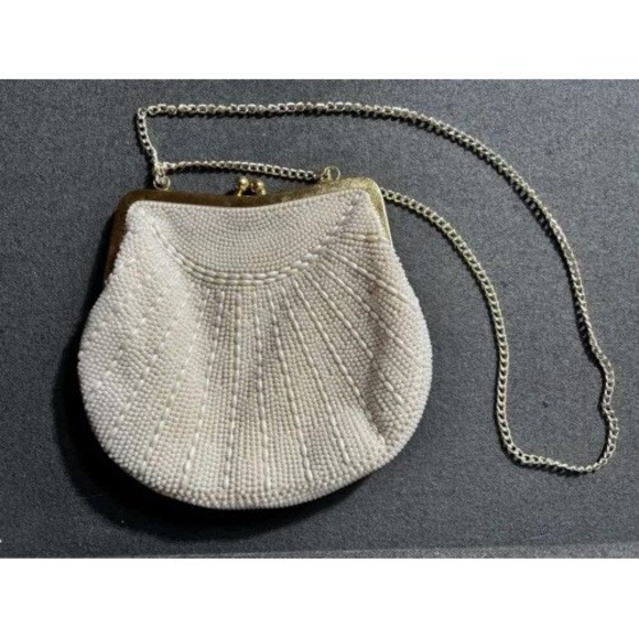 Vintage Beaded Handbag Purse Evening Bag Made In Hong Kong. Gold Tone Closure - Picture 3 of 14